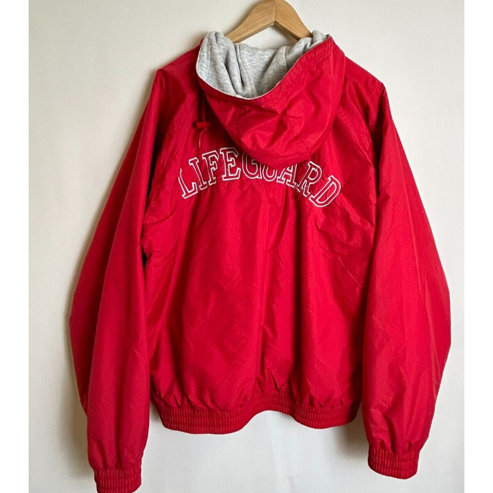 Lifeguard Red Hooded Windbreaker Jacket